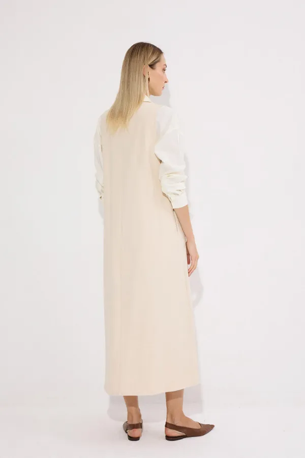 gilet en jean à col en V