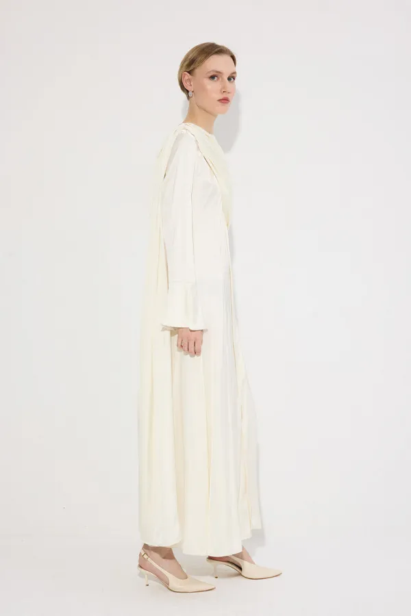 DRAPED SATIN DRESS