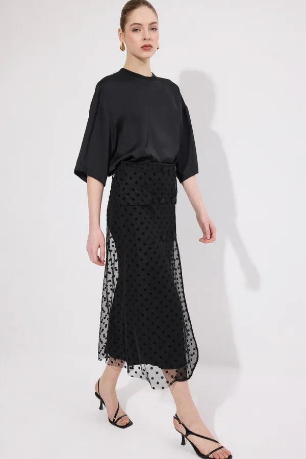 JUPE EN TULLE À POIS