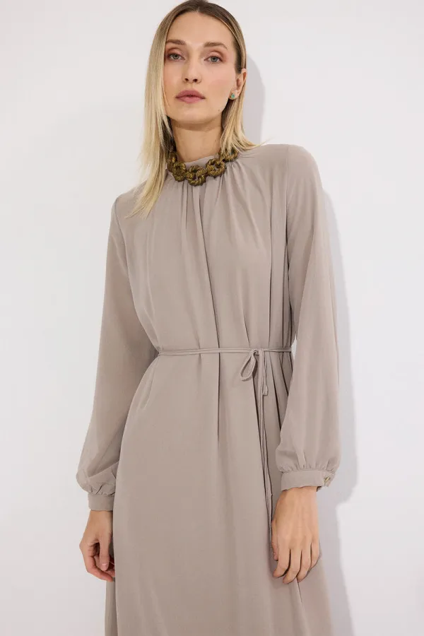 STAND-NECK CHIFFON DRESS STAND-NECK CHIFFON DRESS