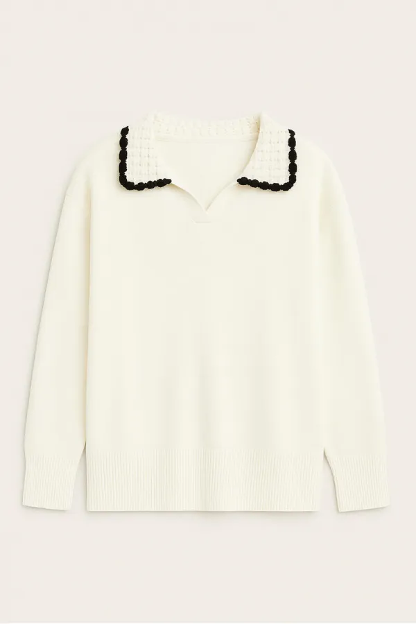 PULL TRICOT AVEC DÉTAILS AU CROCHET