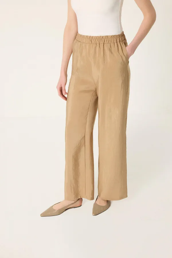BELİ LASTİKLİ KUPRA PANTOLON