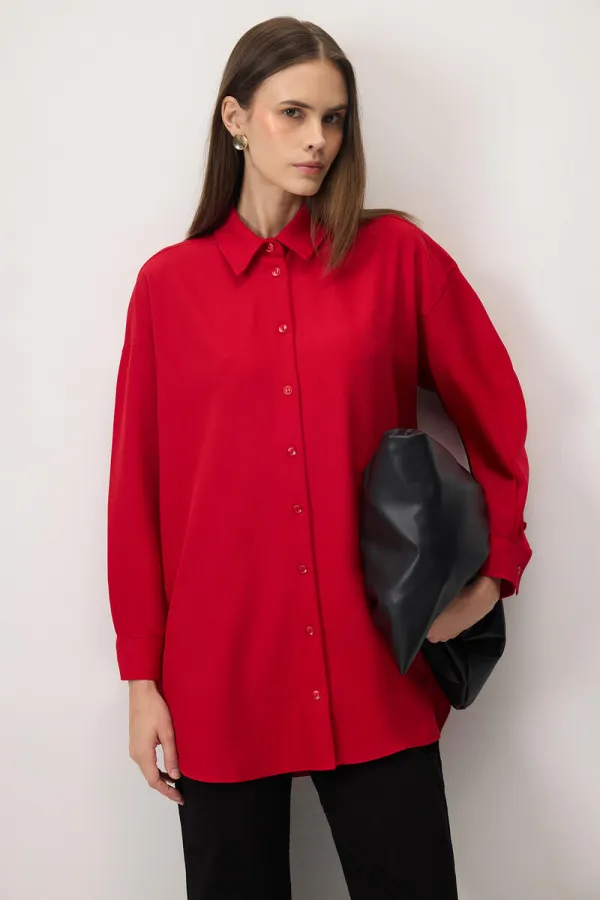 OVERSİZE KREP GÖMLEK