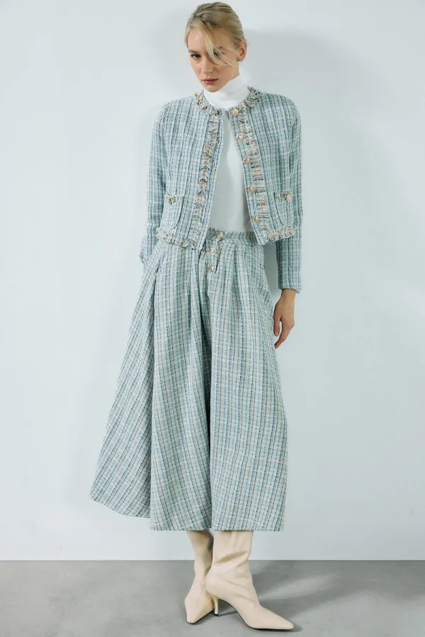 ENSEMBLE VESTE, JUPE ET TWEED