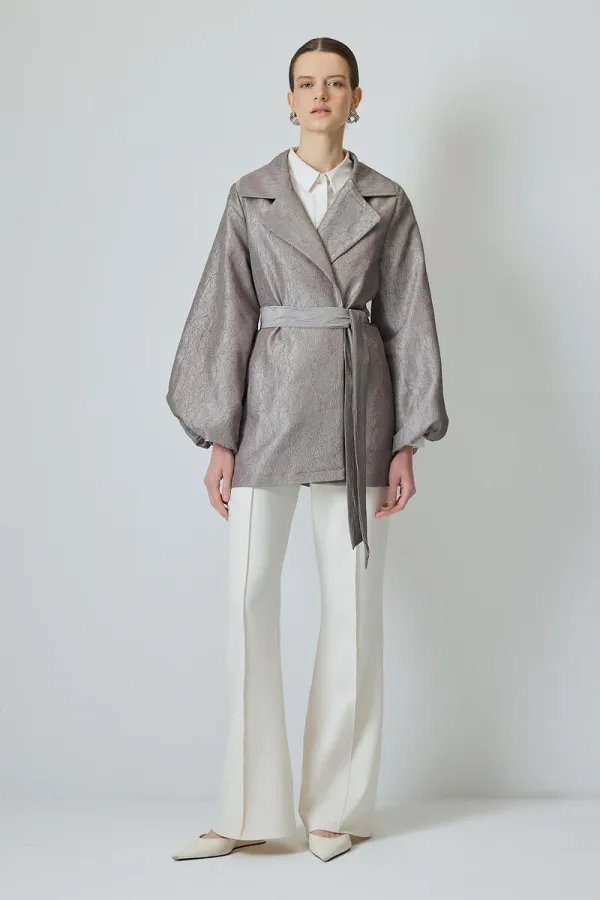 JACQUARD DOUBLE-BREASTED JACKET JACQUARD DOUBLE-BREASTED JACKET