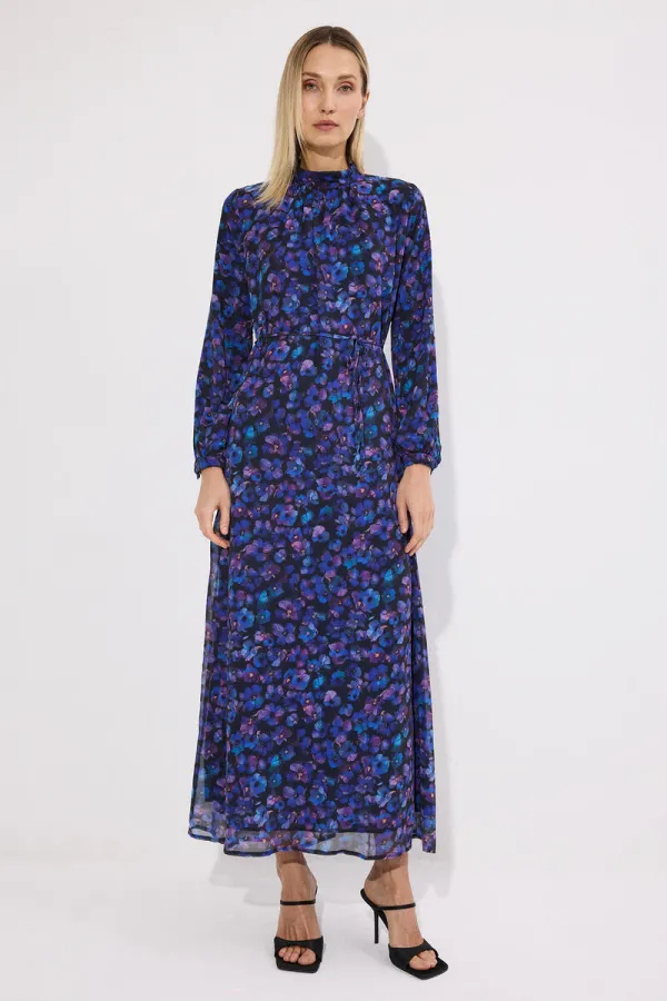 ROBE EN CHIFFON À MOTIFS