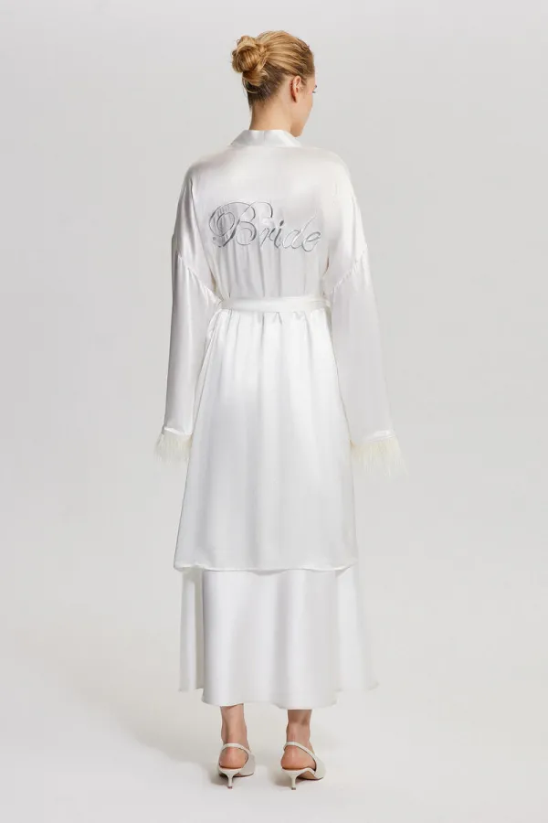 OTRİŞ DETAYLI SATEN BRIDE KİMONO