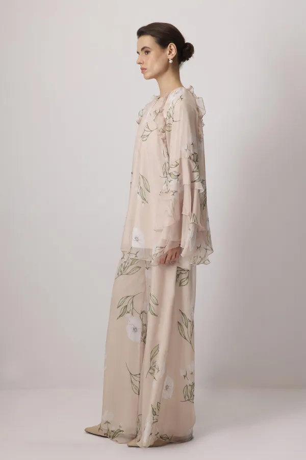 DESENLİ ŞİFON PANTOLON TUNİK TAKIM