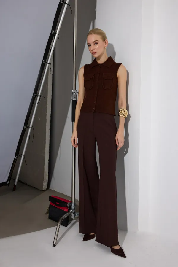 CEP DETAYLI TRİKO YELEK