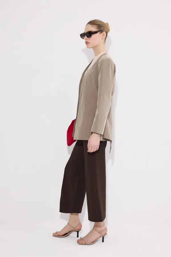 PANTALONS EN CRÊPE CÔTELÉS