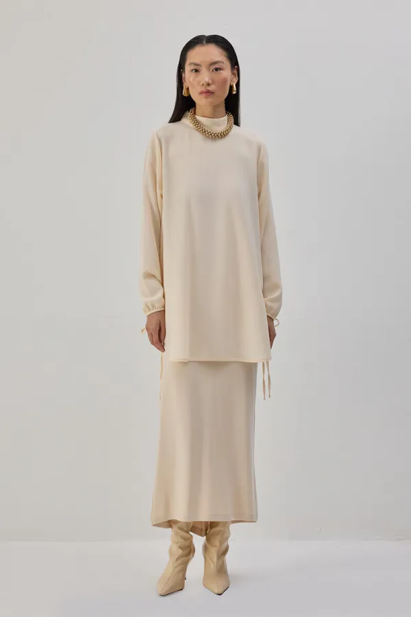 STAND COLLAR CREPE TUNIC