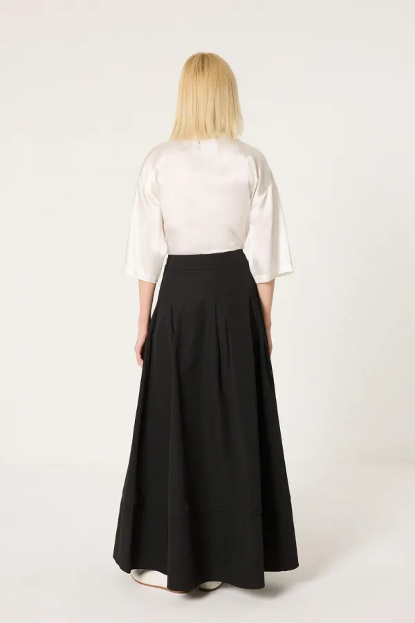 Jupe trapèze avec détails de poches