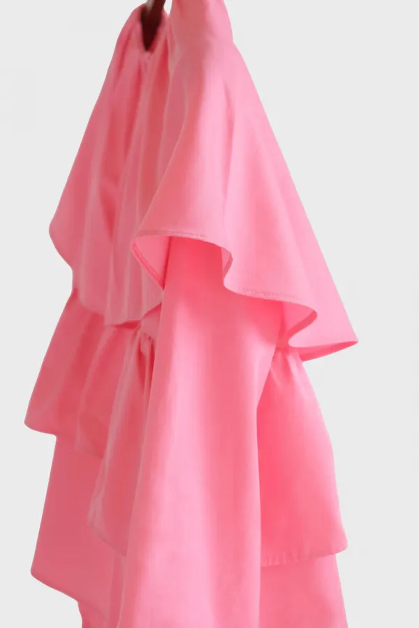 CHEMISE COURTE À VOLANTS