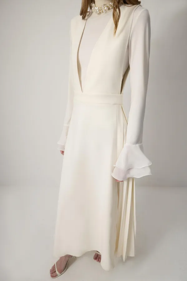 GILET EN CRÊPE PLISSÉ