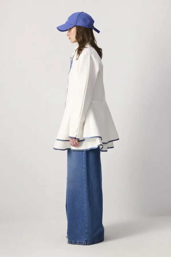 ETEK UCU VOLANLI GABARDİN CEKET