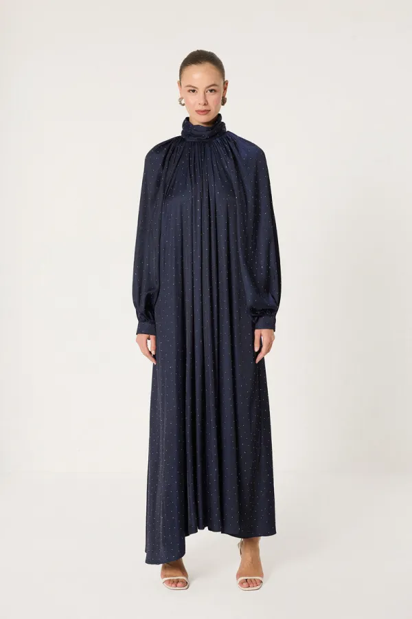 TAŞLI ŞİFON ELBİSE