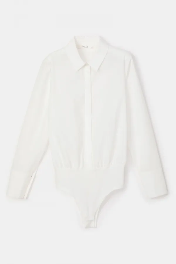 SNAP-BUTTON SHIRT BODYSUIT
