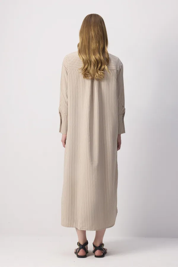 NAKIŞ DETAYLI GÖMLEK ELBİSE