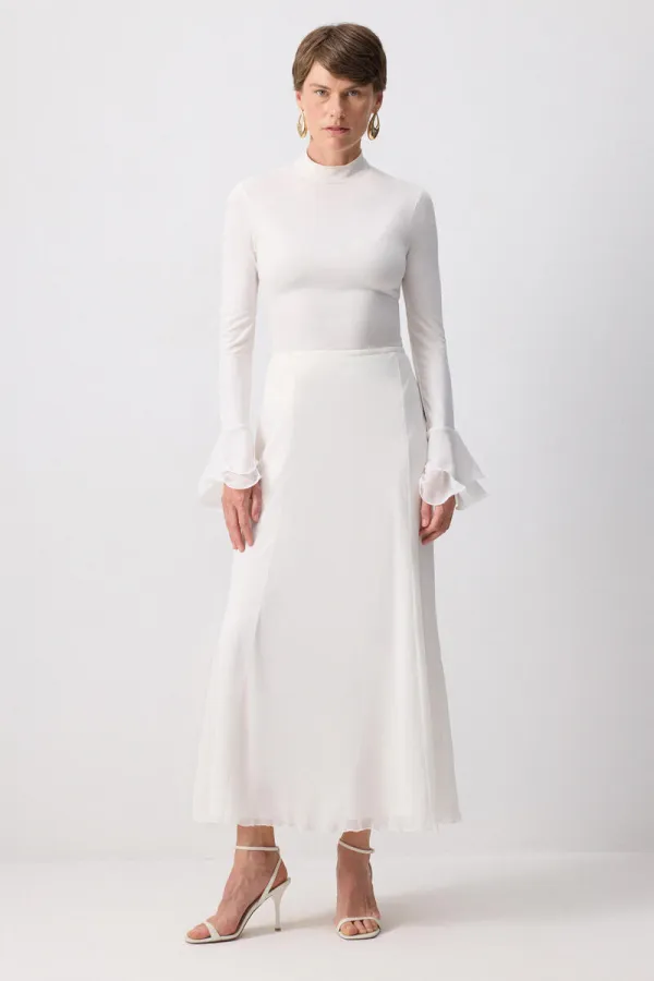 CHIFFON SKIRT WITH ELASTIC WAISTBAND CHIFFON SKIRT WITH ELASTIC WAISTBAND