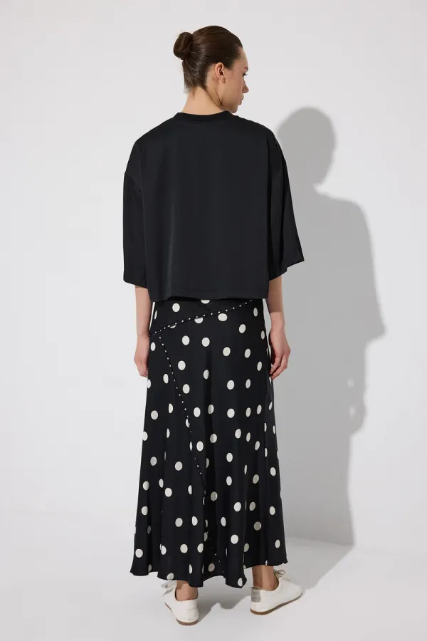 BELİ LASTİKLİ PUANTİYELİ ETEK