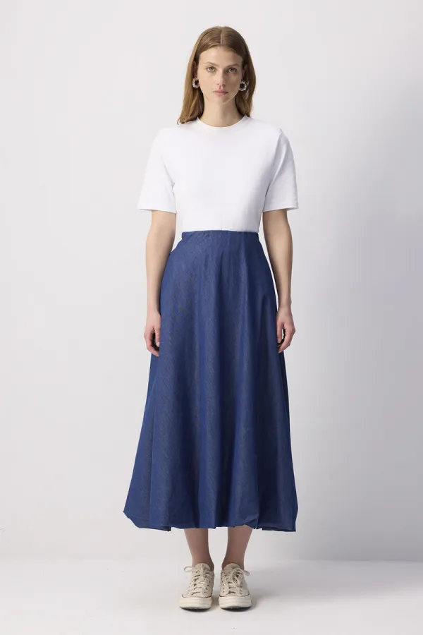 DENİM EFEKTLİ BALON ETEK