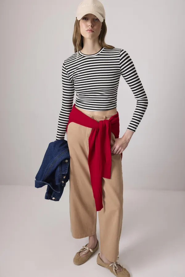 T-shirt basique rayé 100% coton