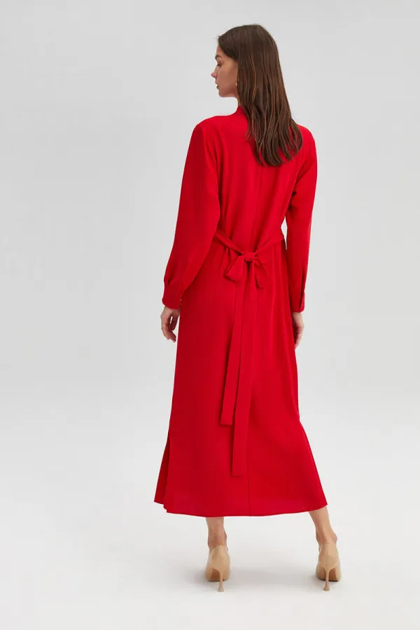 BELTED CREPE DRESS BELTED CREPE DRESS
