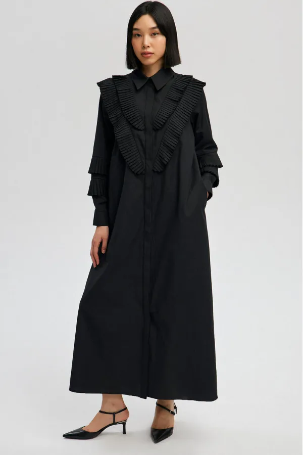 PLEATED SHIRT DRESS PLEATED SHIRT DRESS