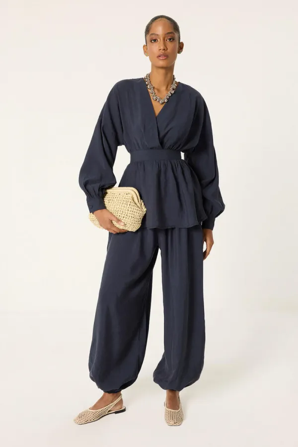 PEPLUM TUNİK ŞALVAR PANTOLON 2'Lİ TAKIM