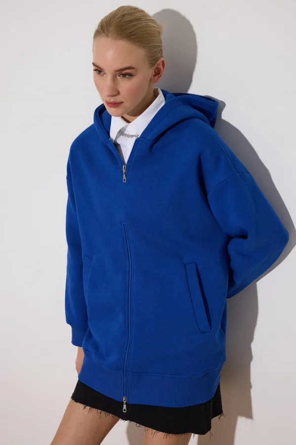 FERMUAR DETAYLI KAPÜŞONLU SWEATSHIRT