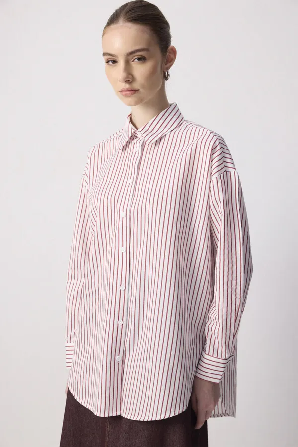 THIN STRIPED OVERSIZE SHIRT