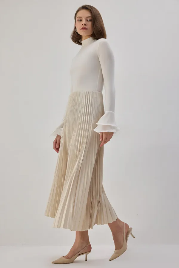 EMBELLISHED SATIN SKIRT EMBELLISHED SATIN SKIRT