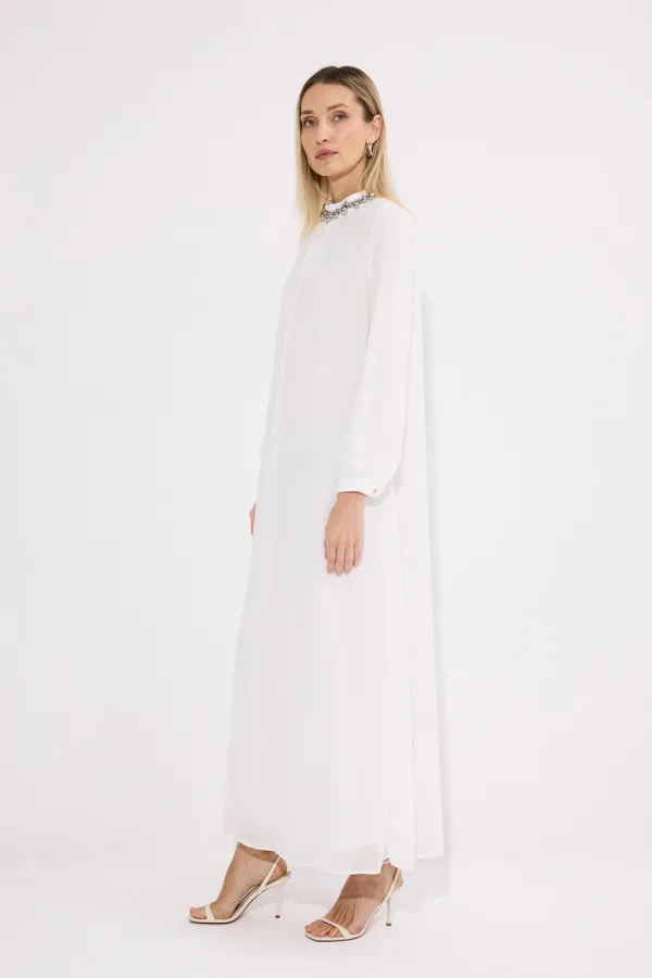 ASTARLI ŞİFON MAXİ ELBİSE