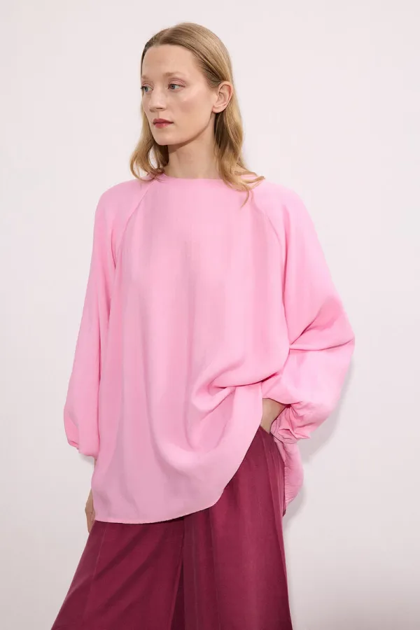 Balloon Sleeve Bicycle Collar Tunic