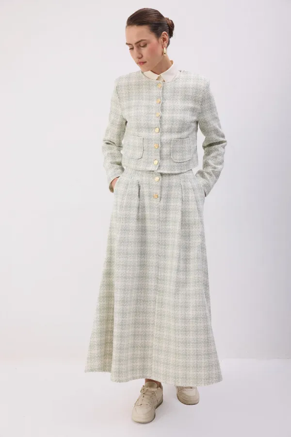 JACKET, SKIRT, TWEED SET