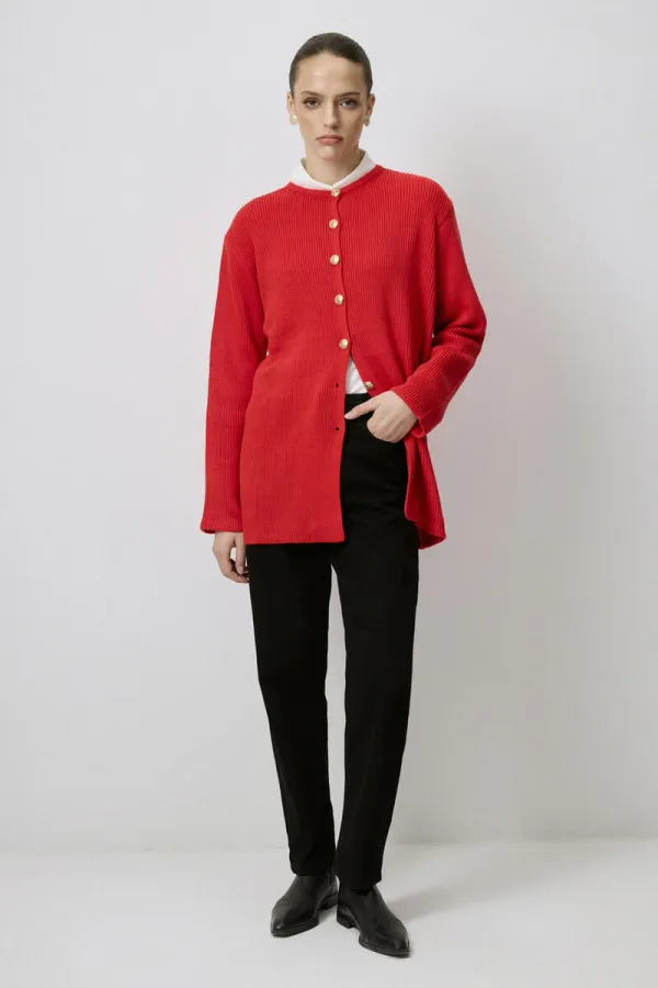 LONG CARDIGAN WITH GOLD BUTTONS