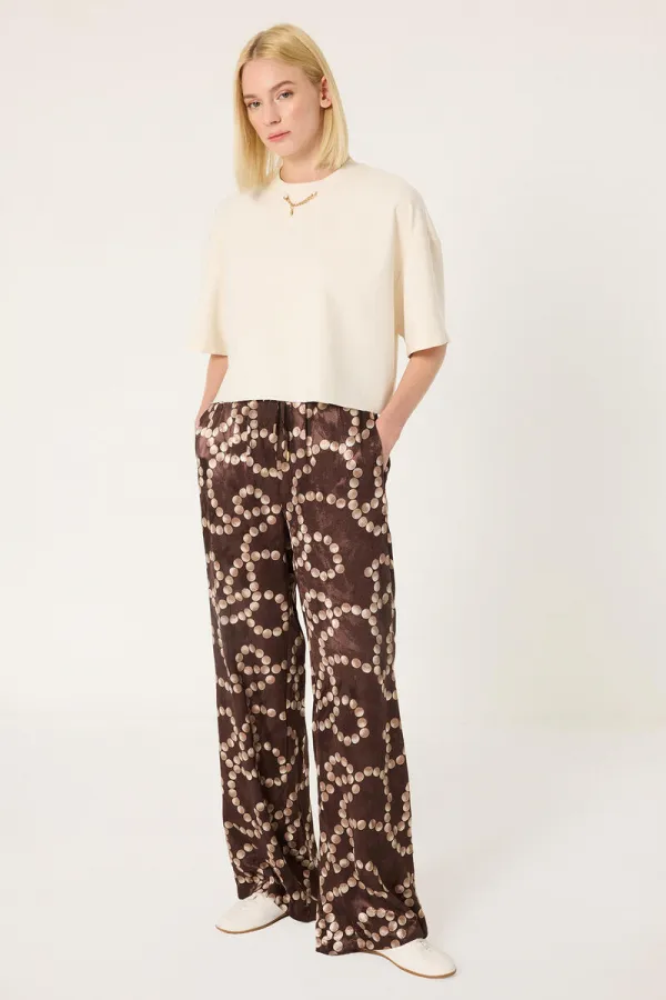 JACQUARD PANTS WITH ELASTIC WAISTBAND