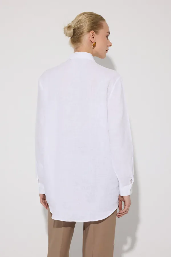 CHEMISE EN LIN BRODÉE