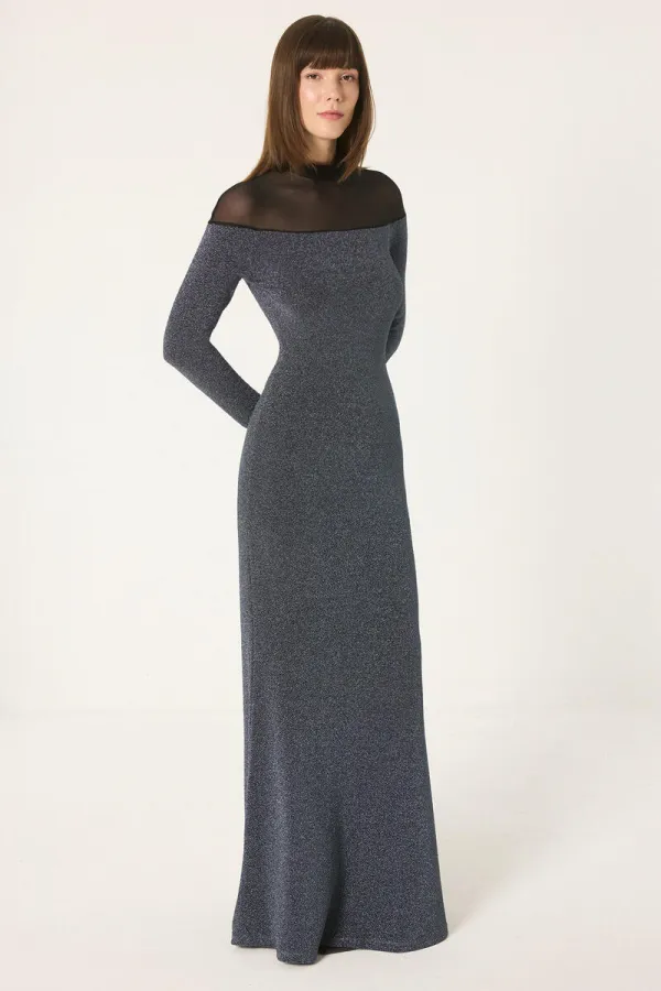 ROBE À MANCHES LONGUES AVEC DÉTAILS À PAILLETTES