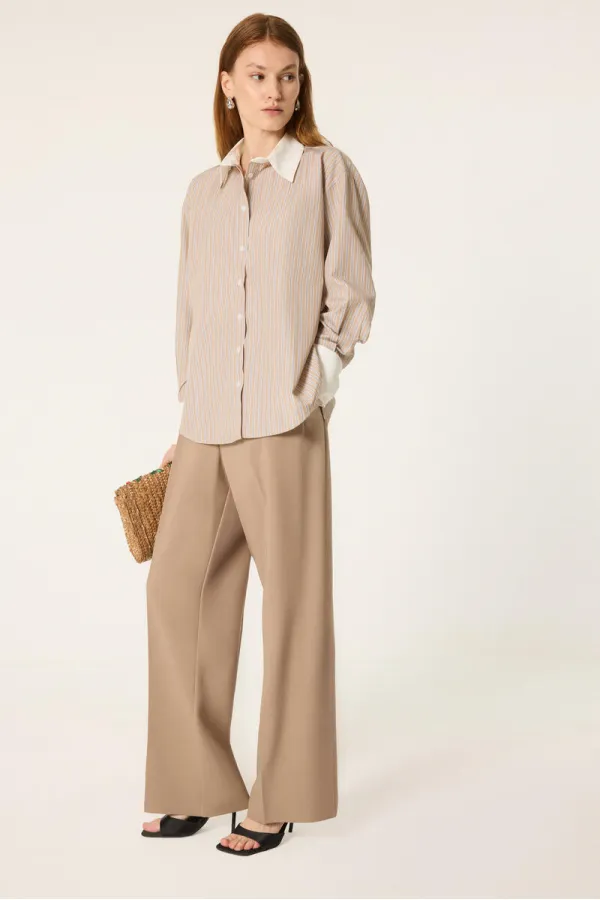 STRIPED WHITE COLLAR SHIRT STRIPED WHITE COLLAR SHIRT