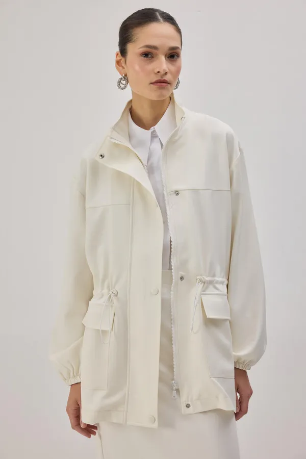 STAND COLLAR ZIP-UP JACKET