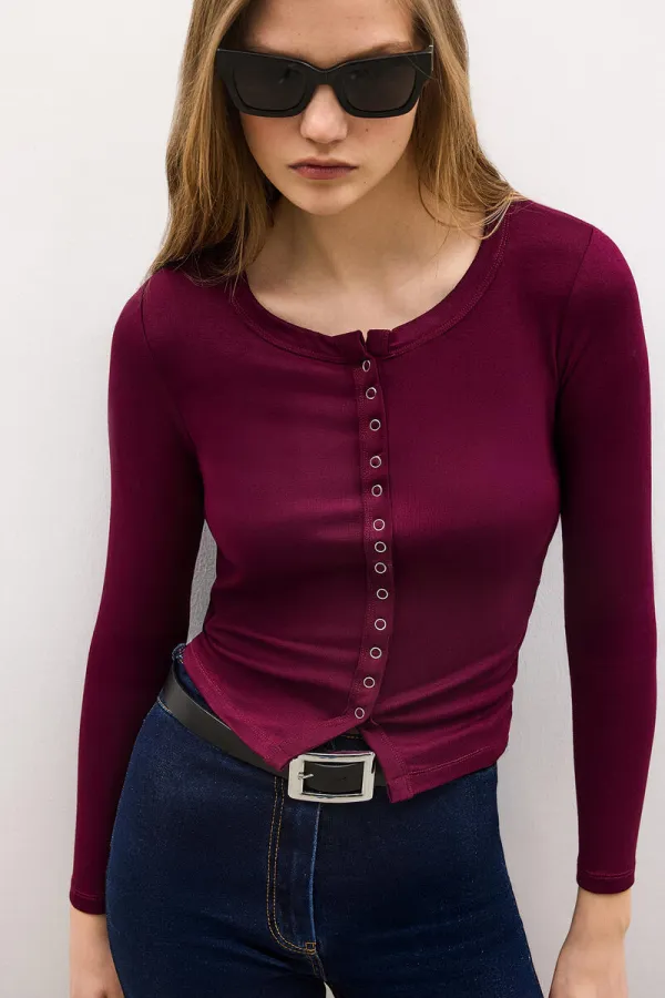 ÖNDEN ÇITÇITLI UZUN KOLLU BODY