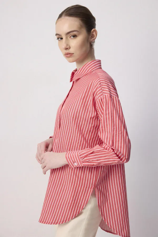 THIN STRIPED OVERSIZE SHIRT
