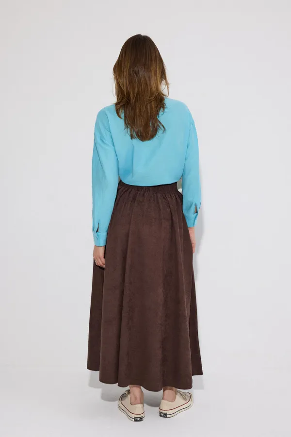 SUEDE SKIRT WITH ELASTIC WAISTBAND SUEDE SKIRT WITH ELASTIC WAISTBAND