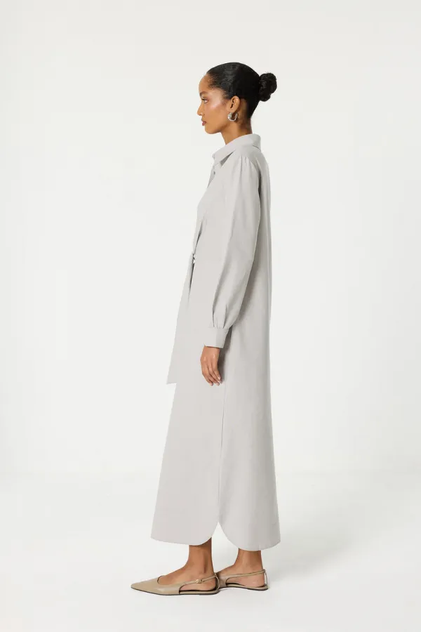 ROBE CHEMISE À COL CEINTURE