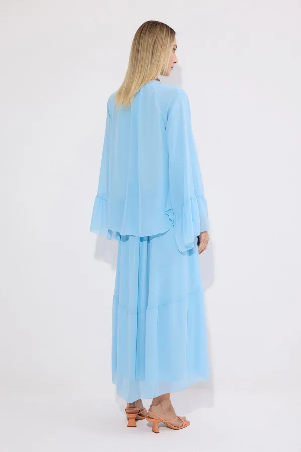 ROBE EN CHIFFON À VOLANTS