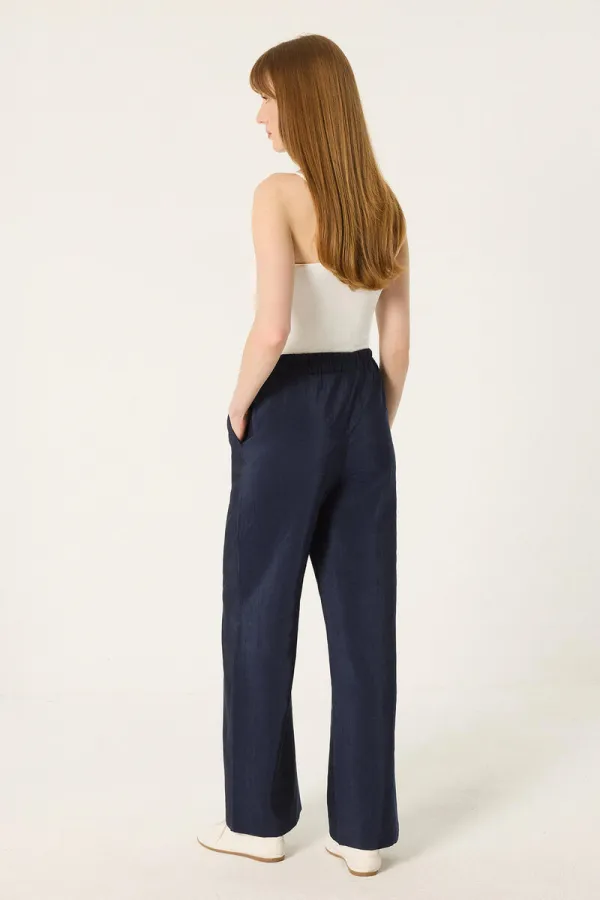 BELİ LASTİKLİ KUPRA PANTOLON
