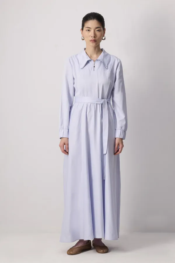 DRESS WITH ZIPPERED COLLAR