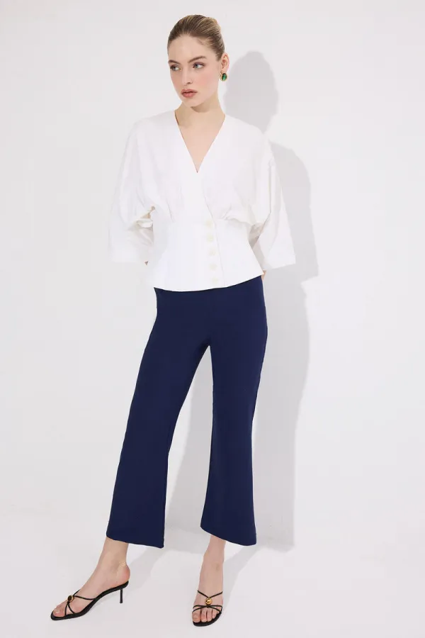 BELİ LASTİKLİ KREP PANTOLON