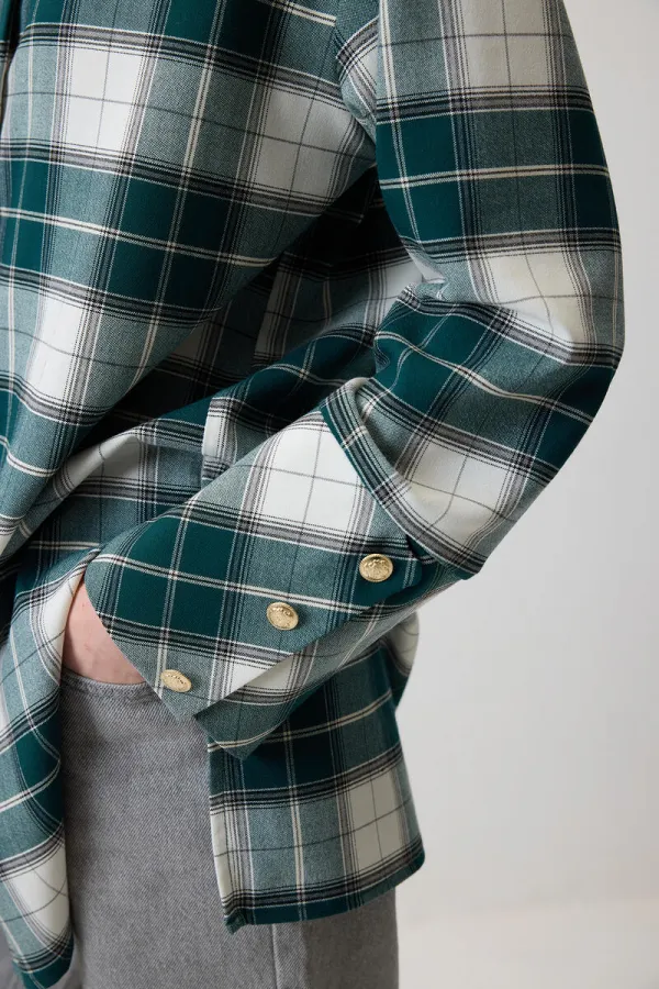 GENİŞ MANŞETLİ EKOSELİ GÖMLEK